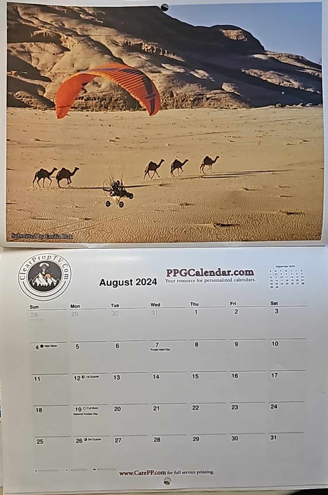 Personal Paramotor Calendar