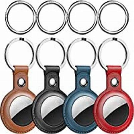 Leather Air tag Keychains 4 pack